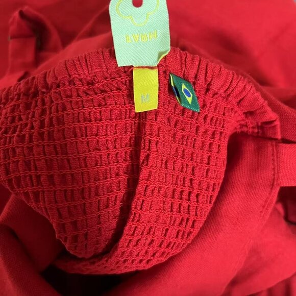 NWOT Farm Rio Stretch Linen Blend Cami Maxi Dress Size M Classic RED - Picture 13 of 16